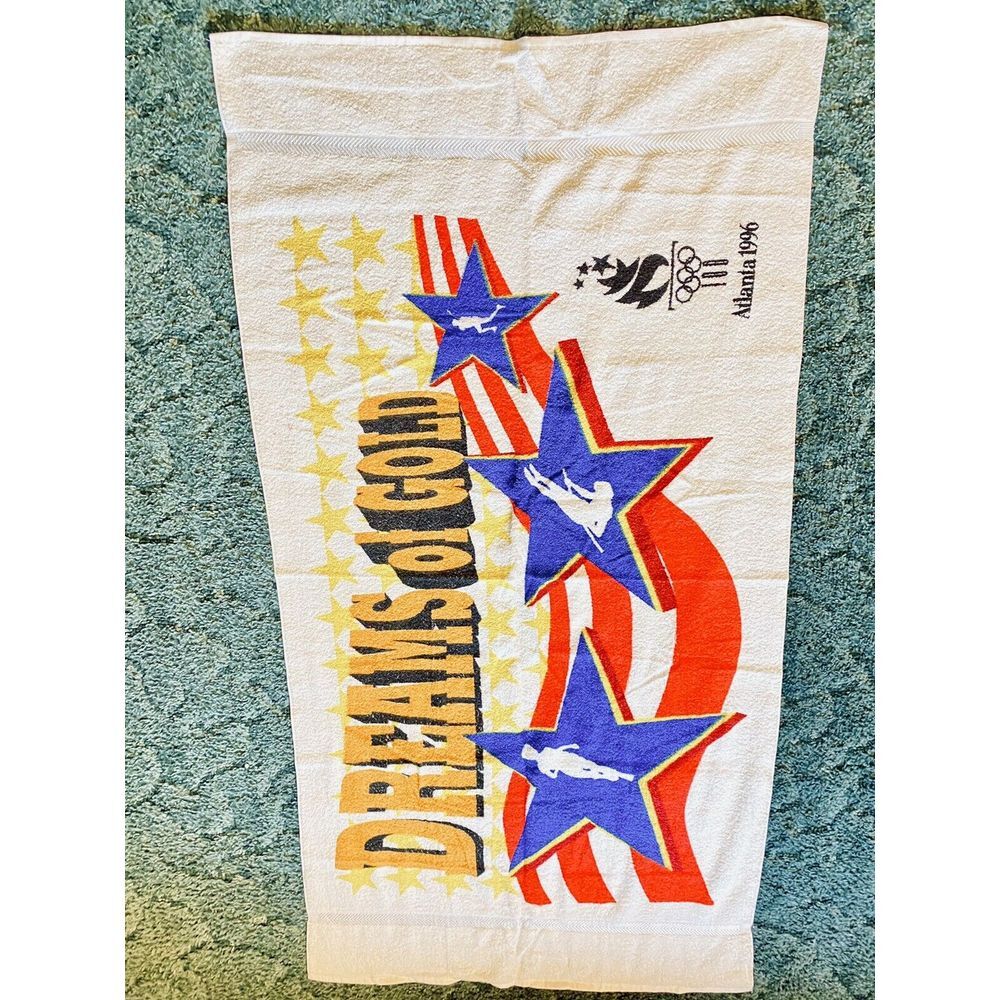 Atlanta Olympics Dreams of Gold Beach Towel New Cannon Mills‎ Nice Collector